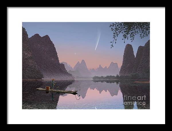 China Framed Print featuring the painting The Great September Comet of 1882 by James Hervat