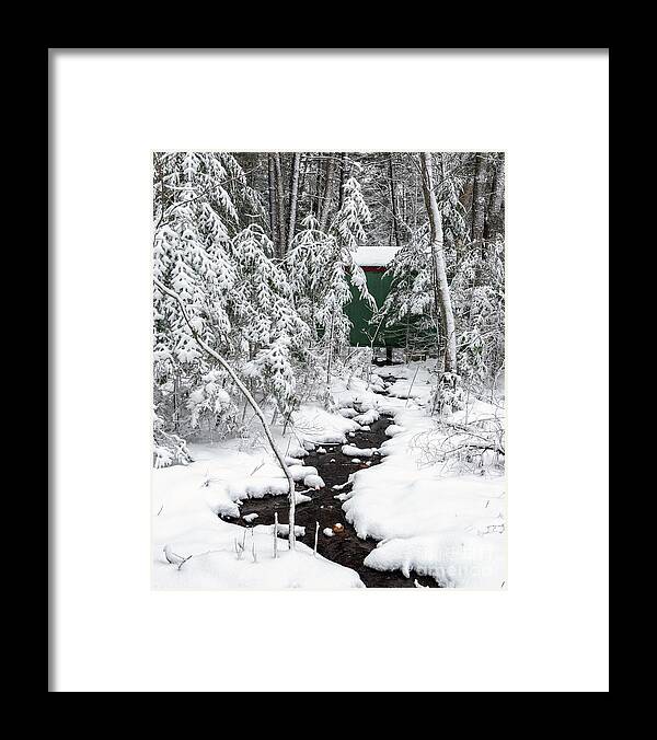 Maine Framed Print featuring the photograph The Green Shack by Karin Pinkham