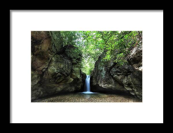 Blue Hole Framed Print featuring the photograph The Grotto At The Blue Hole by Chris Berrier