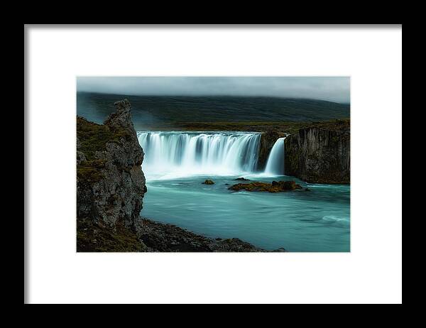 Iceland Framed Print featuring the photograph The Guard Of Godafoss by Levy Davish