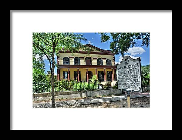 The Hampton Preston House Framed Print featuring the photograph The Hampton Preston House by Lisa Wooten