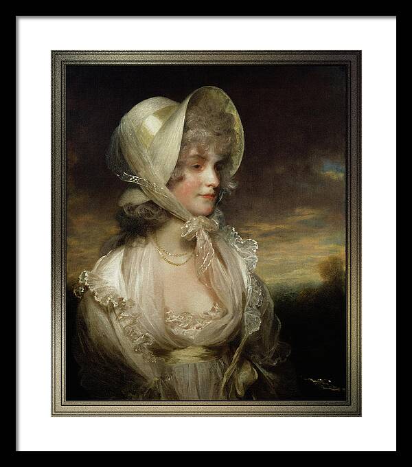 The Honorable Lucy Byng Framed Print featuring the painting The Honerable Lucy Byng by John Hoppner by Rolando Burbon