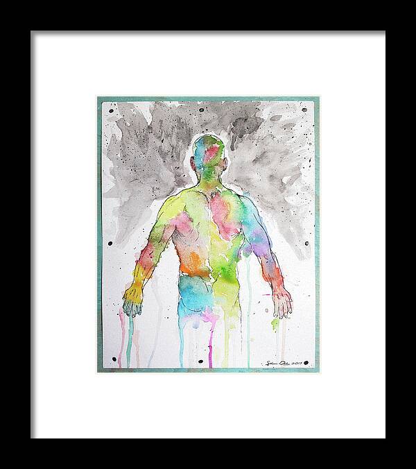 Figure Framed Print featuring the painting The Illustrated Man by Shawn Dooley