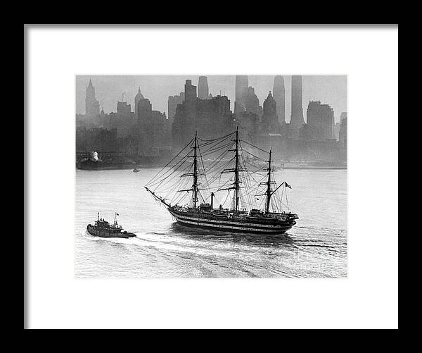 1950-1959 Framed Print featuring the photograph The Italian Training Ship Amerigo by New York Daily News Archive