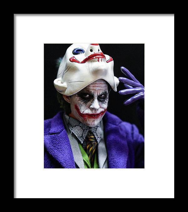 Joker Framed Print featuring the digital art The Joker Unmasked by Jeremy Guerin