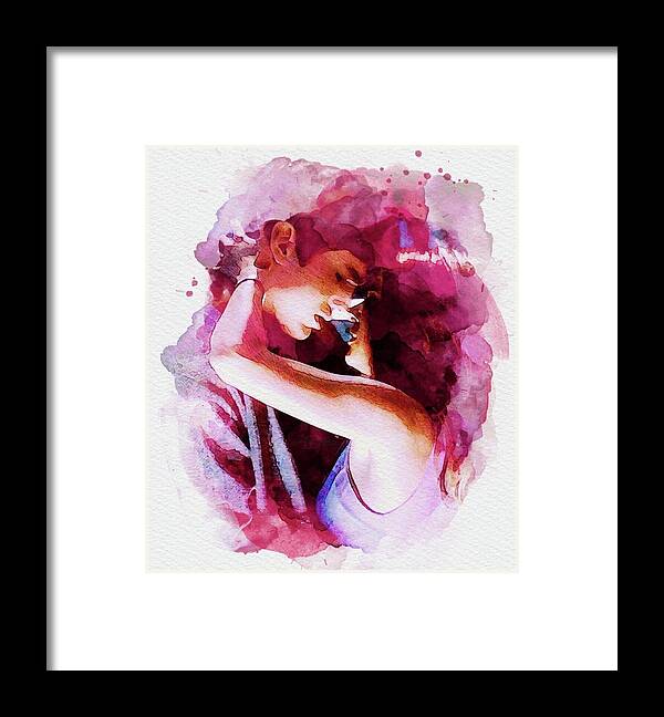 Kiss Framed Print featuring the mixed media The Kiss by Shehan Wicks
