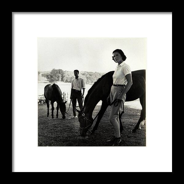 Animal Framed Print featuring the photograph The Ledyards, Riding by Toni Frissell
