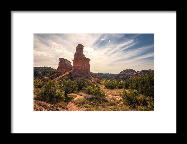 The Lighthouse Palo Duro Canyon State Park Amarillo Texas Framed Print featuring the photograph The Lighthouse - Palo Duro Canyon Texas by Brian Harig