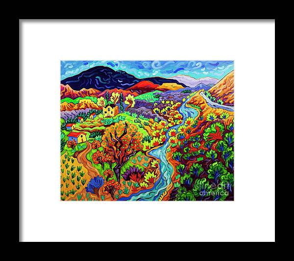  Framed Print featuring the painting The Long and Winding River by Cathy Carey