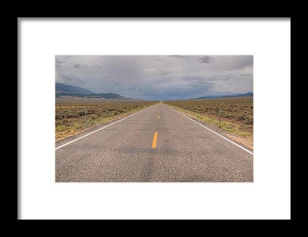 Utah Framed Print featuring the photograph The Long Road Ahead 01093 by Kristina Rinell