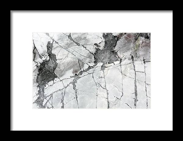 Abstractartistic Framed Print featuring the photograph The Luxury Of White Marble Texture by Dmytro Synelnychenko