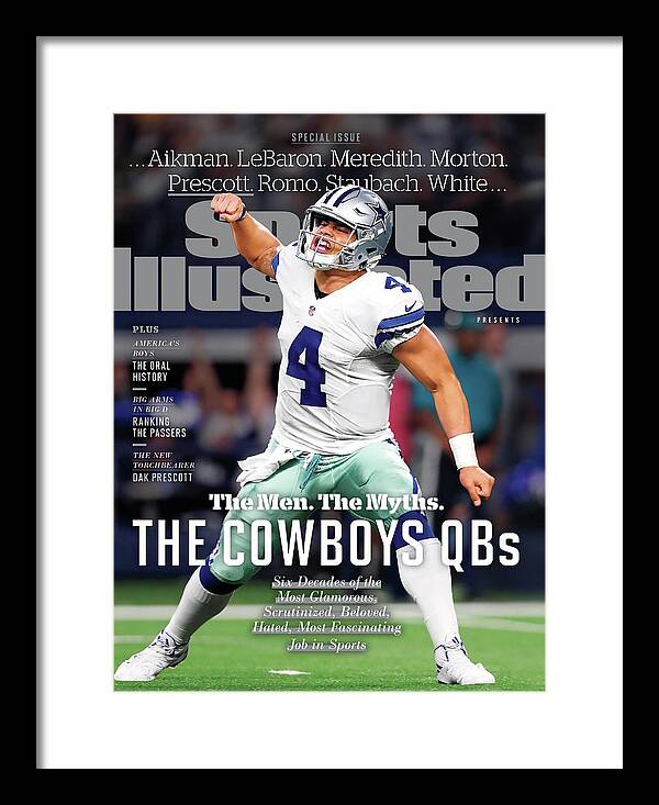 Playoffs Framed Print featuring the photograph The Men. The Myths. The Cowboys Qbs. Sports Illustrated Cover by Sports Illustrated