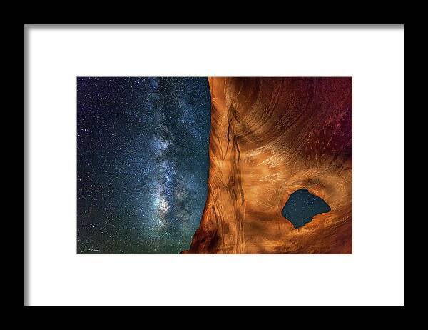 Alcove Framed Print featuring the photograph The Milky Way and the arch at Looking Glass Rock by Dan Norris