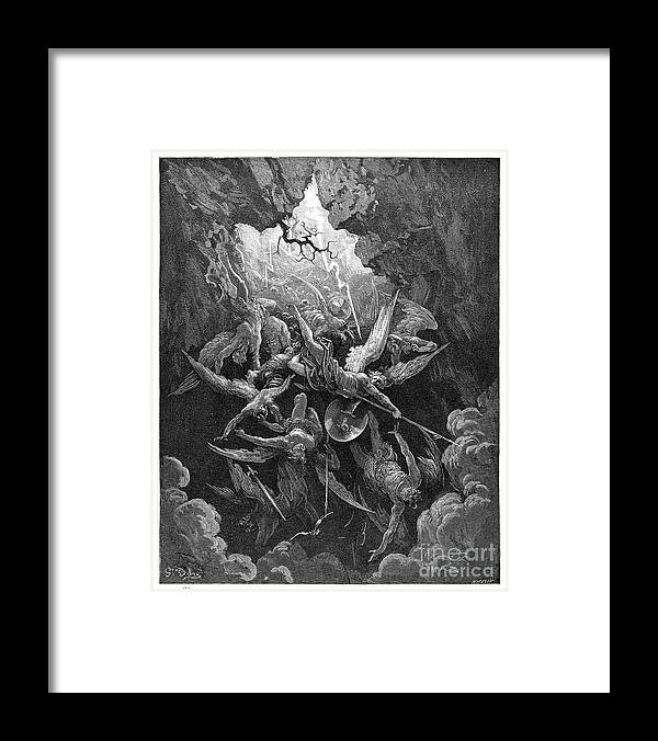 Gustave Dore Framed Print featuring the digital art The Mouth Of Hell Of Engraving by Thepalmer