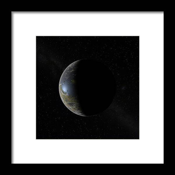 Moon Framed Print featuring the digital art The New Moon in the Sky by Frans Blok