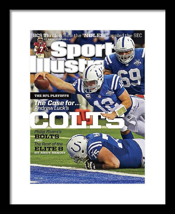 Magazine Cover Framed Print featuring the photograph The Nfl Playoffs The Case For . . . Andrew Lucks Colts Sports Illustrated Cover by Sports Illustrated