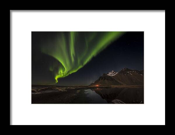 Mountains Framed Print featuring the photograph The Night Of Aurora Borealis by Wei (david) Dai