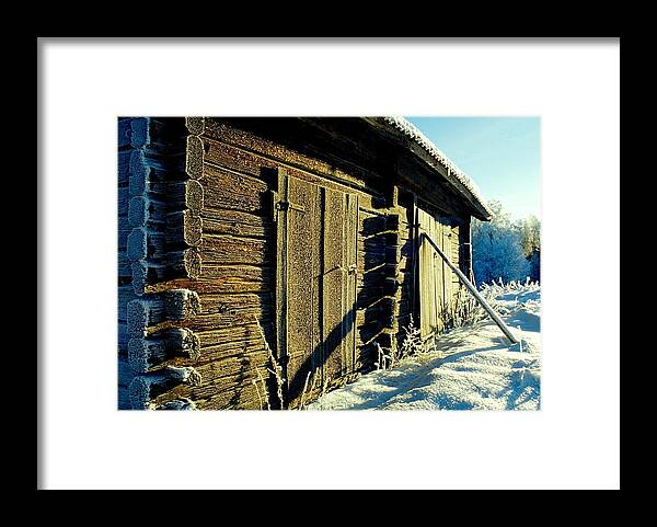 Hoarfrost Framed Print featuring the photograph The Old Barn by Anders Ludvigson