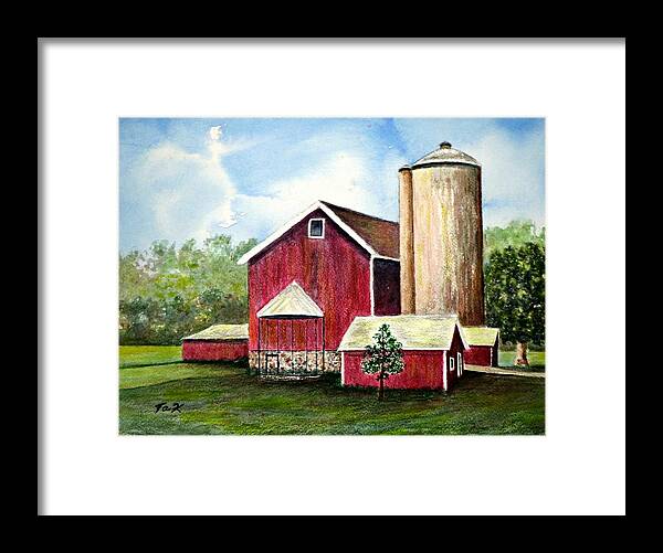 Barns Framed Print featuring the painting The Old Homestead by Thomas Kuchenbecker