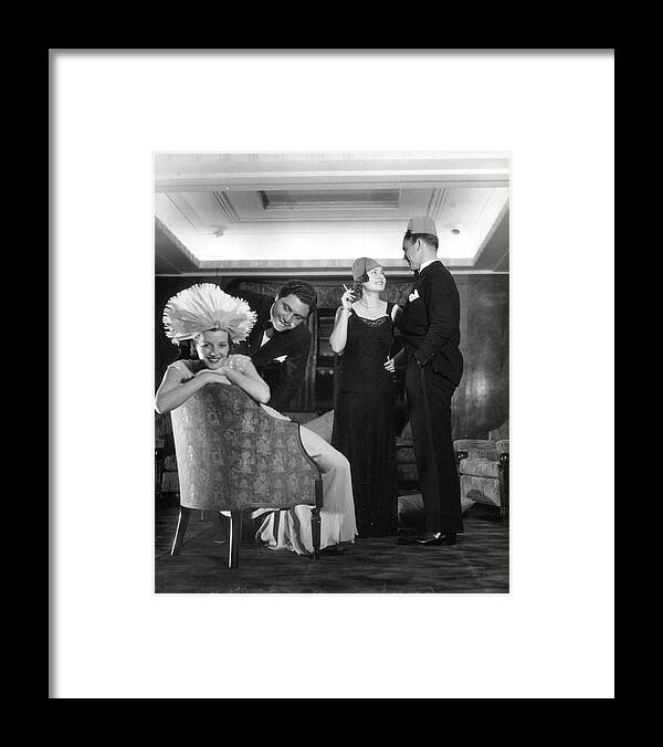 People Framed Print featuring the photograph The Party, On Board Queen Of Bermuda by The New York Historical Society