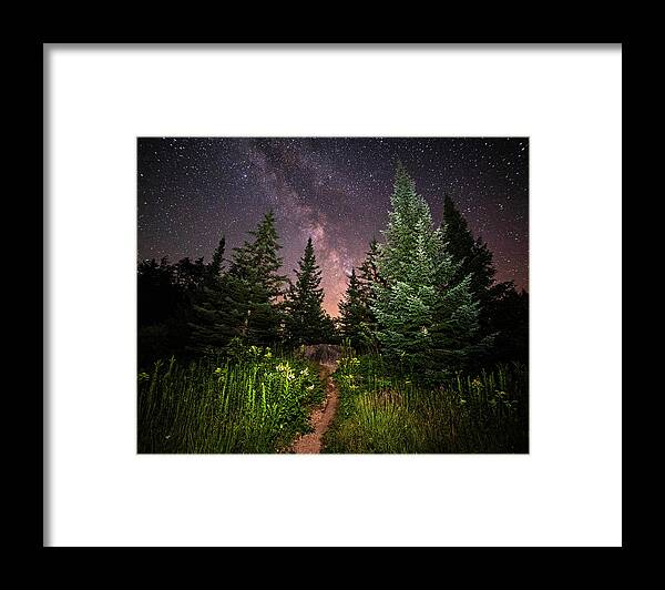 Albany Framed Print featuring the photograph The path to the Milky Way in Albany New Hampshire by Toby McGuire