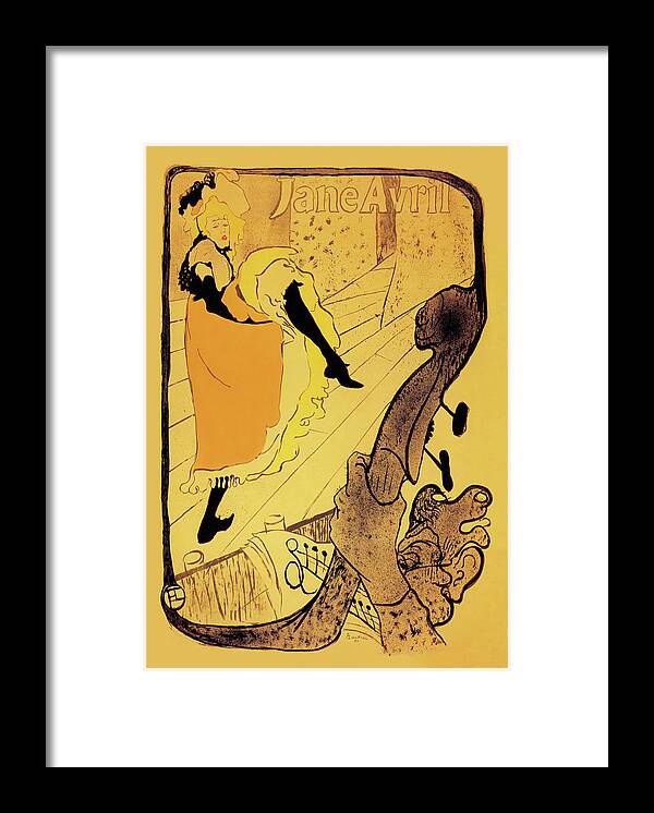 Actress Framed Print featuring the painting The Performance of Jane Avril by Toulouse - Lautrec