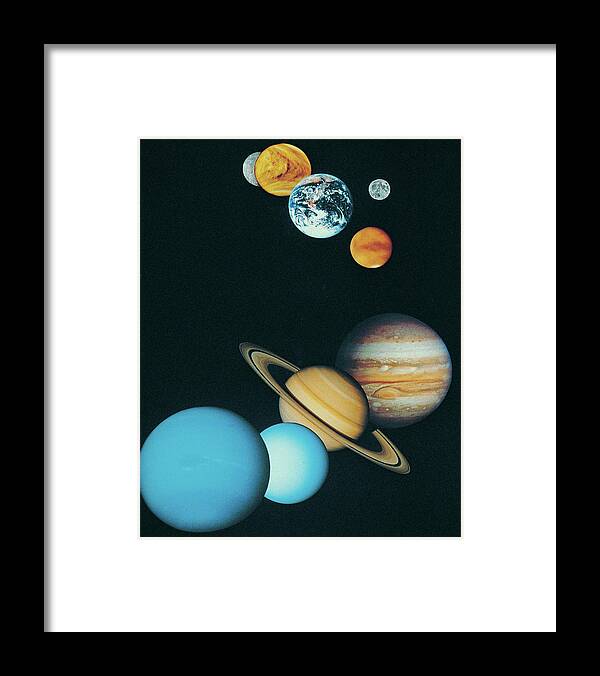 Uranus Framed Print featuring the photograph The Planets, Excluding Pluto by Digital Vision.