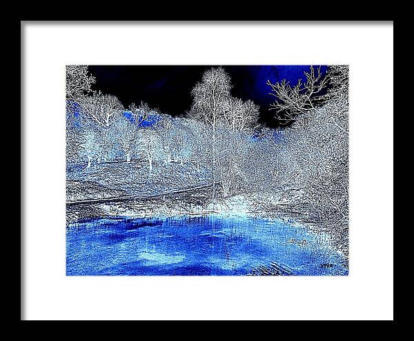 Trees Framed Print featuring the photograph The Pond in Winter.  by VIVA Anderson