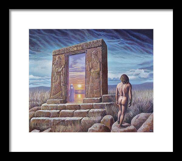 Portal Framed Print featuring the painting The Portal by Miguel Tio