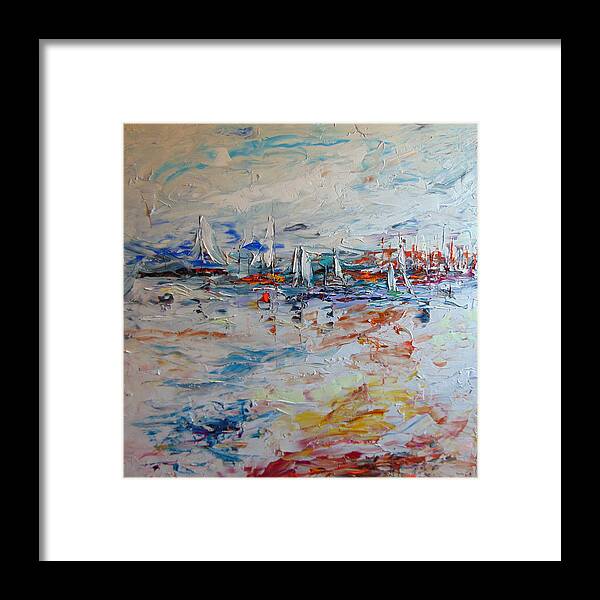 South Of France Framed Print featuring the painting The race South of FRance by Frederic Payet