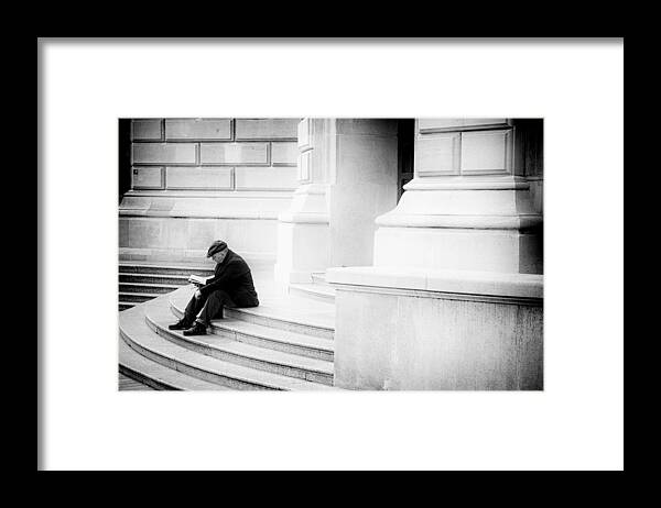 Street Framed Print featuring the photograph The Reader by Roberto Parola