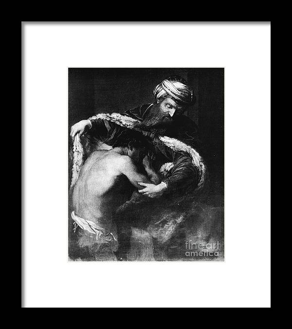 Oil Painting Framed Print featuring the drawing The Return Of The Prodigal Son by Print Collector