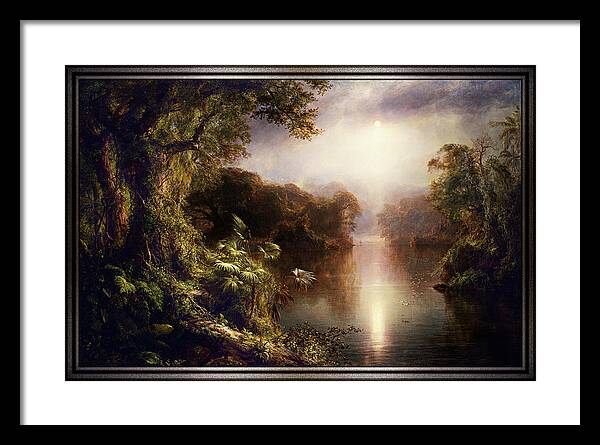 The River Of Light Framed Print featuring the painting The River of Light by Frederic Edwin Church by Rolando Burbon