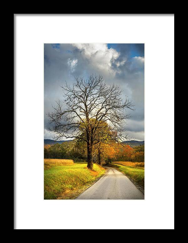 Appalachia Framed Print featuring the photograph The Road into Autumn by Debra and Dave Vanderlaan