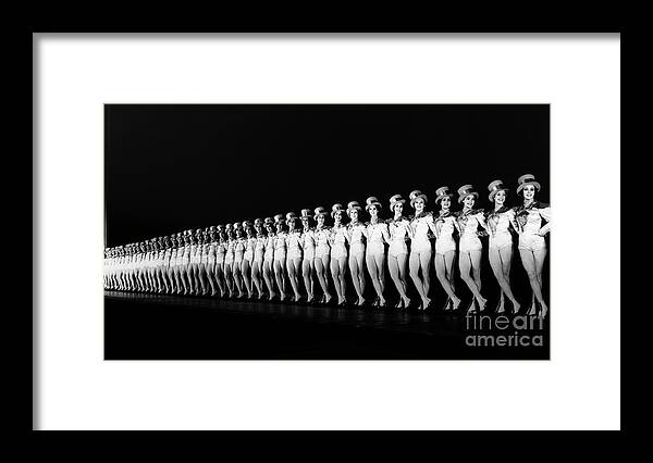 People Framed Print featuring the photograph The Rockettes At Radio City Music Hall by Bettmann