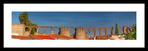 Roman Framed Print featuring the photograph the Roman aqueduct of Beja by Micah Offman