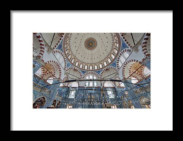 Tranquility Framed Print featuring the photograph The Rustem Pasha Mosque by Izzet Keribar