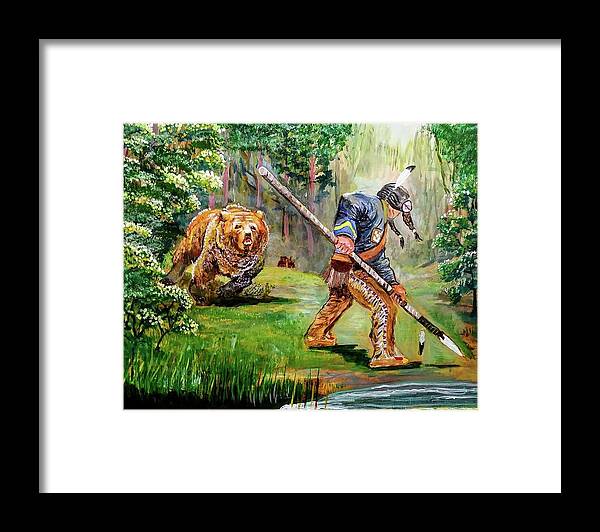 Bear Framed Print featuring the painting The Scout by Mike Benton