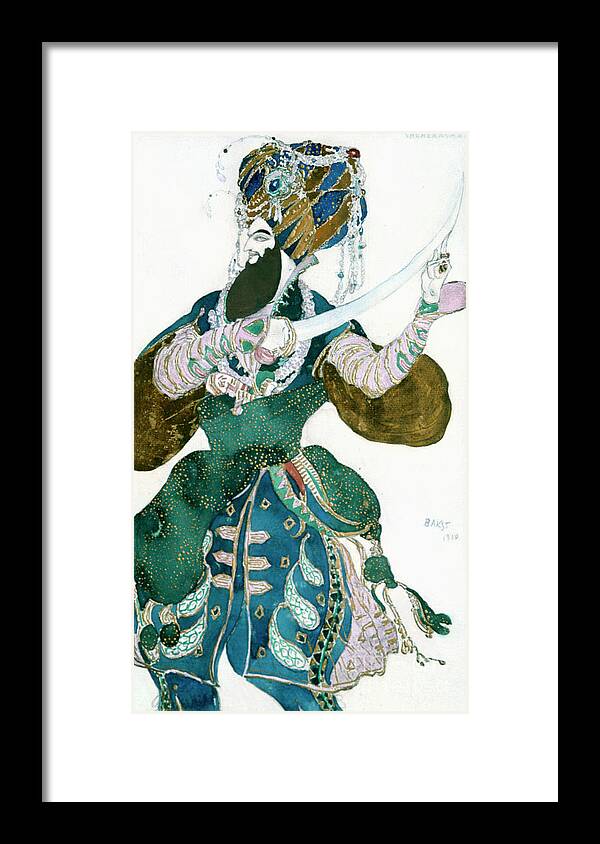 Ballet Dancer Framed Print featuring the drawing The Shah Of Persia, Costume Design by Print Collector