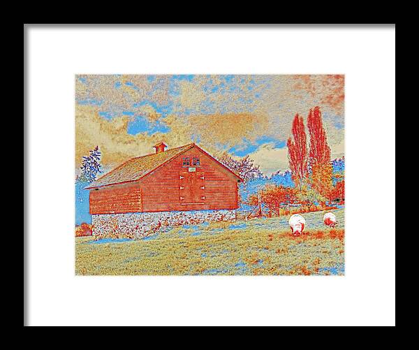 Sheep Shed Framed Print featuring the digital art The Sheep Barn by Jerry Cahill