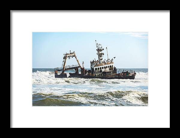 Landscape Framed Print featuring the photograph The Shipwreck In The Atlantic Ocean by Ivan Kmit