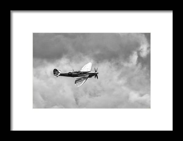 Spitfire Framed Print featuring the photograph The Silver Spitfire. by Leif Lndal