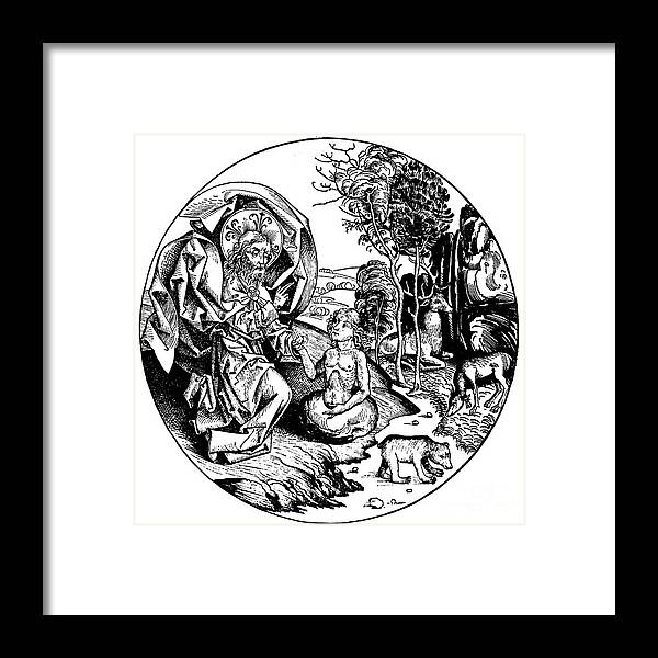 Concepts & Topics Framed Print featuring the drawing The Sixth Day Of Creation, 1493 by Print Collector