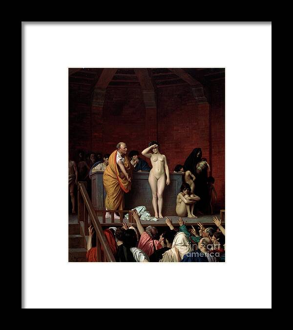 Trading Framed Print featuring the drawing The Slave Market In Rome, C1883-c1884 by Heritage Images