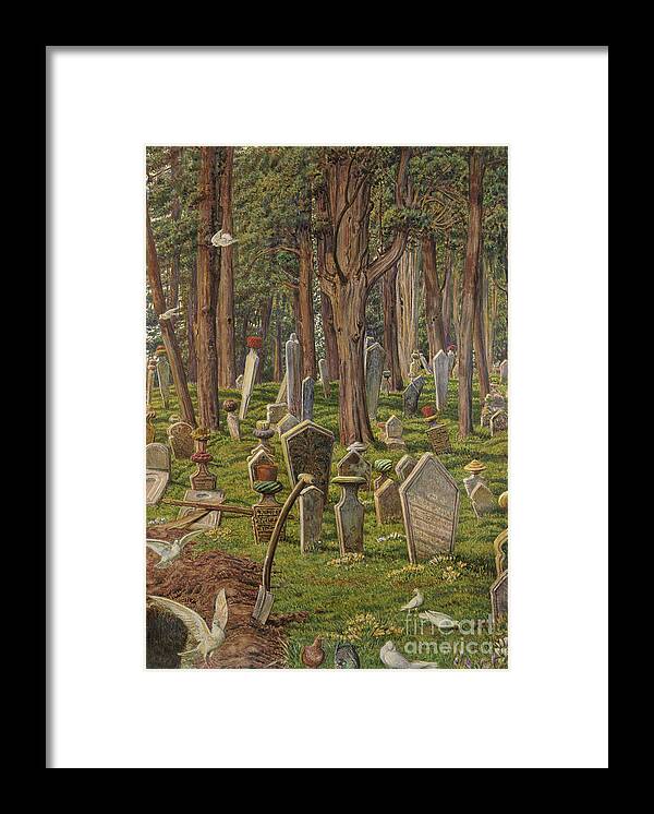 Cemetery Framed Print featuring the painting The Sleeping City The Cemetery Of Pera, Constantinople by William Holman Hunt