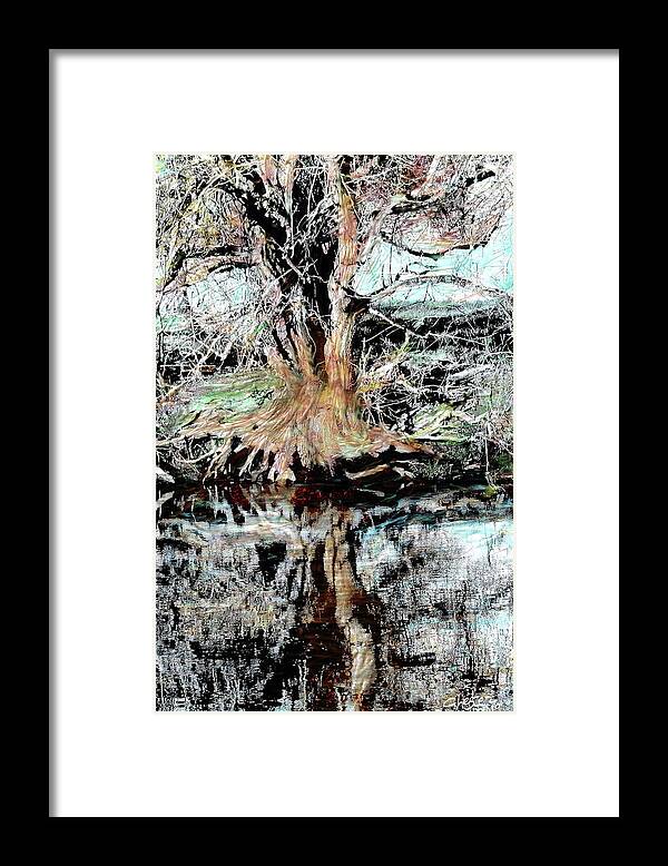 Tree Framed Print featuring the digital art The solitary tree by Richard CHESTER
