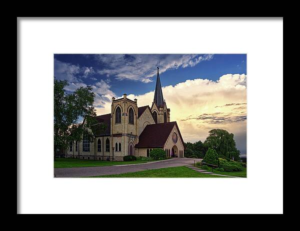 Peter Herman Church Historic Wisconsin Wi Koshkonong Lutheran Storm Clouds Summer Church Architecture Cathedral Framed Print featuring the photograph The Storm Has Passed - East Koshkonong Lutheran Church - Wisconsin by Peter Herman