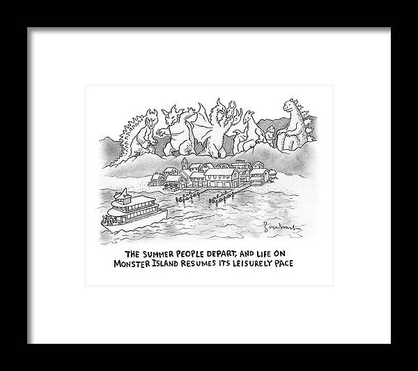 Captionless Framed Print featuring the drawing The Summer People Depart by David Borchart