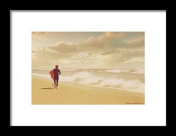 Surfer Framed Print featuring the painting The Surfer by Carlos Casamayor