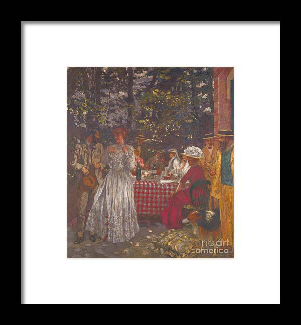 Oil Painting Framed Print featuring the drawing The Terrace At Vasouy, The Lunch, 1901 by Heritage Images